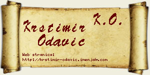 Krstimir Odavić vizit kartica